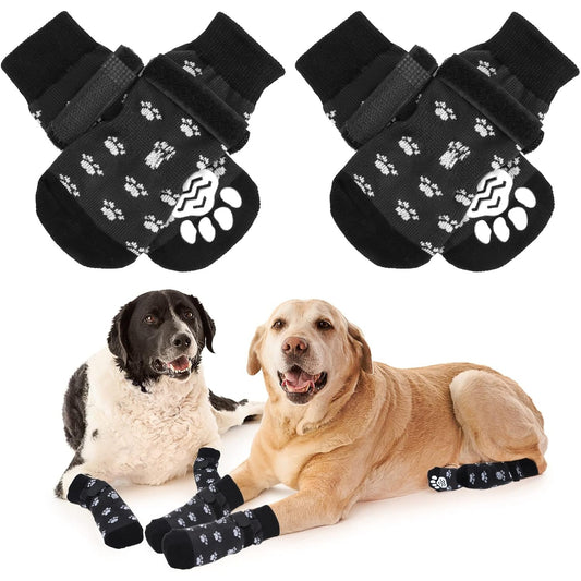 Luzgat - Dog Socks For Hardwood Floors, Non-Slip Paw Protector, Pack Of 4