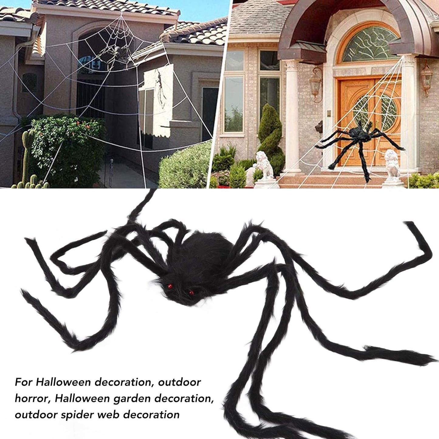 Nestniche - Halloween Scary Fake Spider Toy Decoration For Outdoor Party