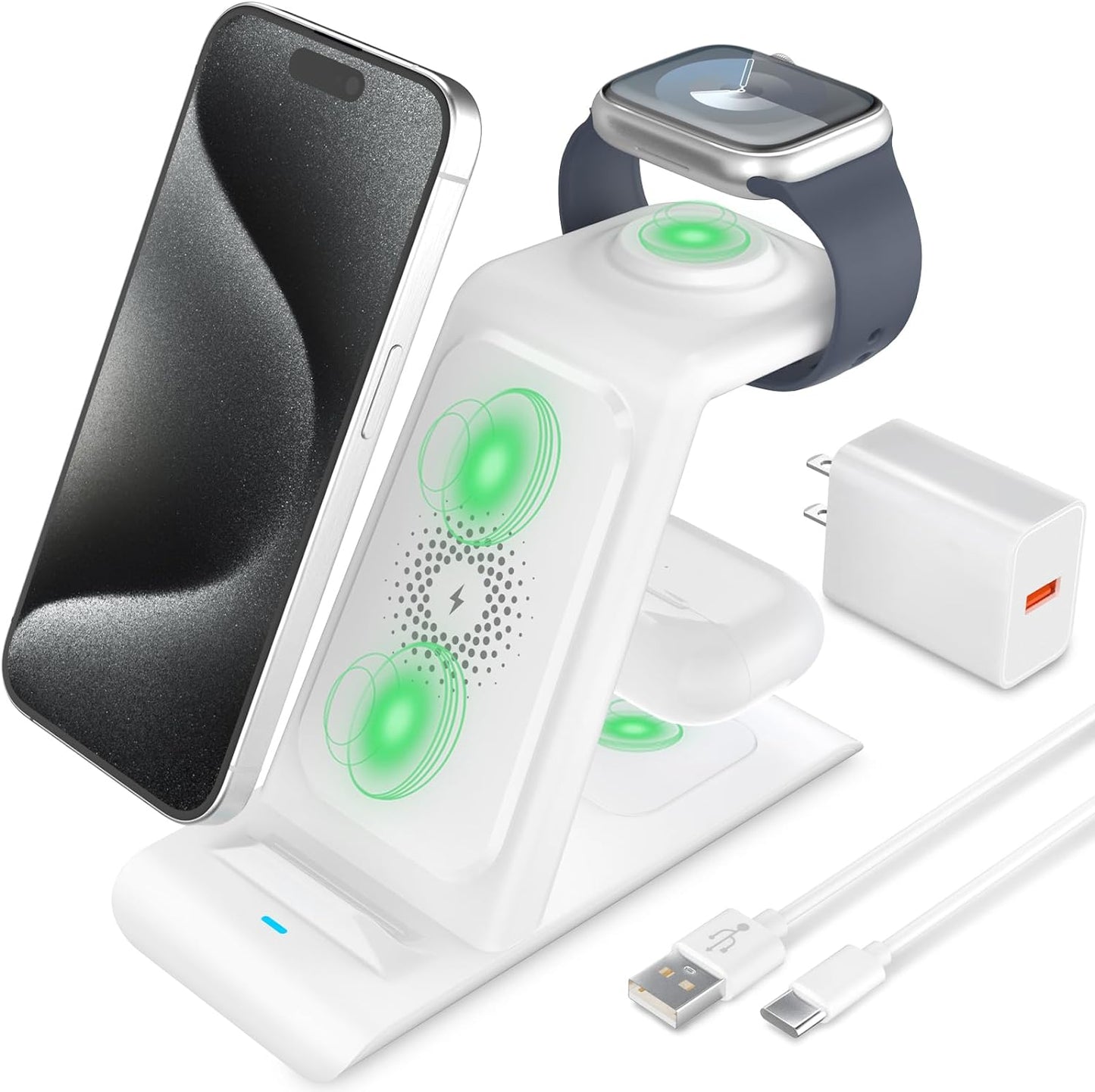 Shenzhen Tianyin Electronics Co Ltd - Hatalkin 3 In 1 Wireless Charging Station For Apple Devices