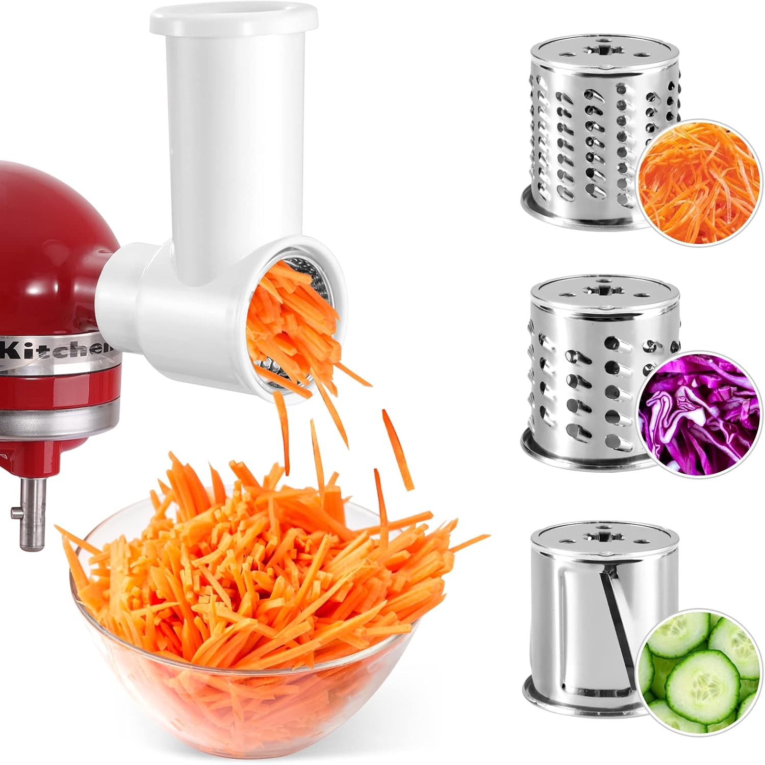 Gdrtwwh - Slicer Shredder Attachments For Kitchenaid Mixer, Stainless Steel