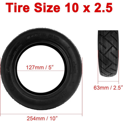 Rutu - 2 Pack 10x2.50 Tires/Inner Tubes for 10 Inch Electric Scooter