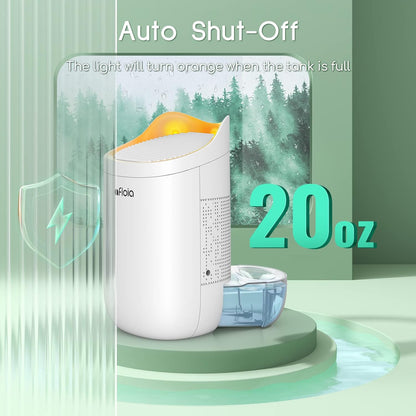 Afloia - Q3 Mini Dehumidifier 20Oz for Bathroom, 200 Sq.Ft, Auto-Off, Cat Ear Design