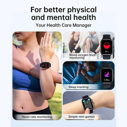 Tuyoma - Smart Watch 1.91" With Heart Rate, Blood Oxygen, Sleep Tracker, Phone Call