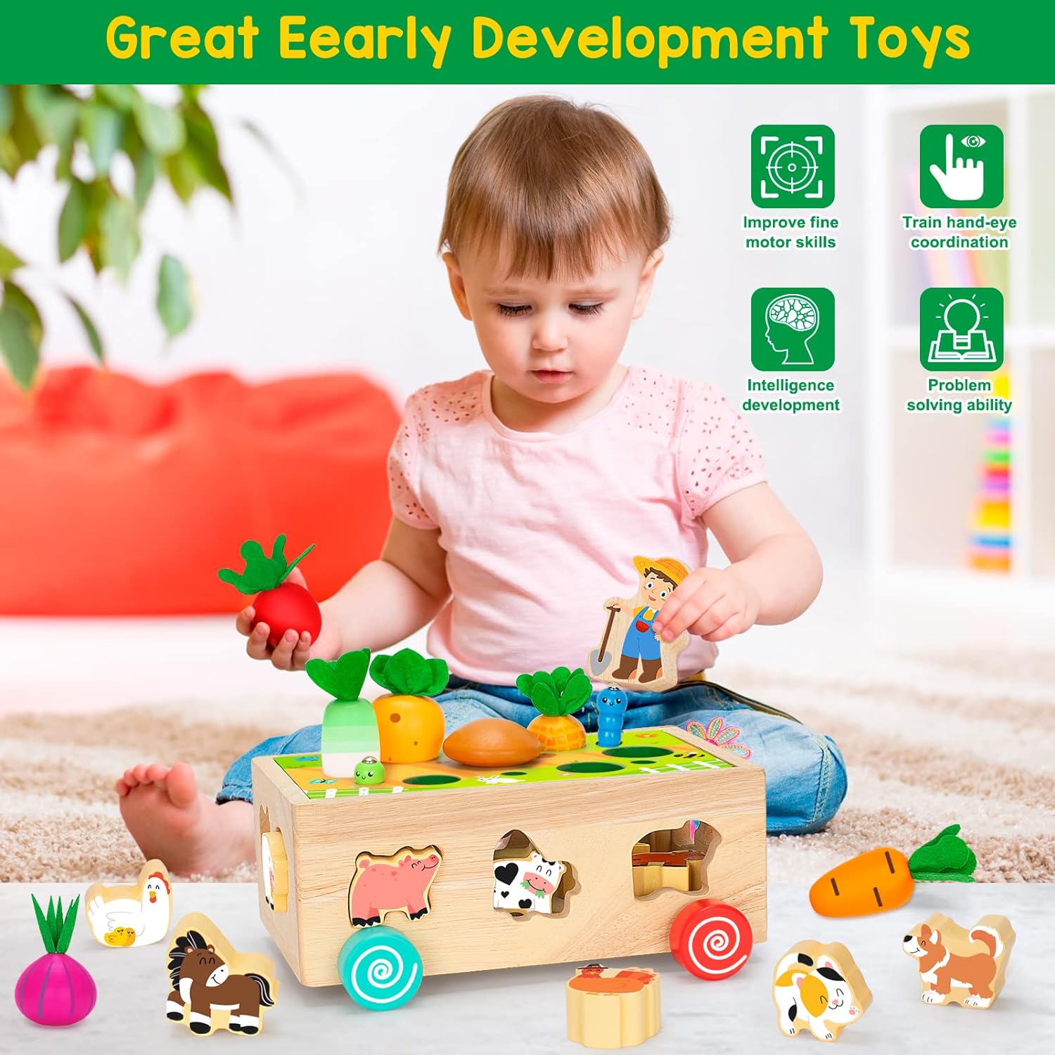 Montessori Mama - Toddlers Montessori Educational Wooden Shape Sorting Toys