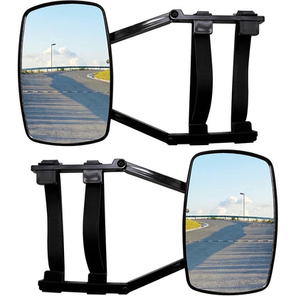 Saihisday - Universal Clip-On 360° Adjustable Towing Mirrors, Vibrationless, Black, 2 Pcs