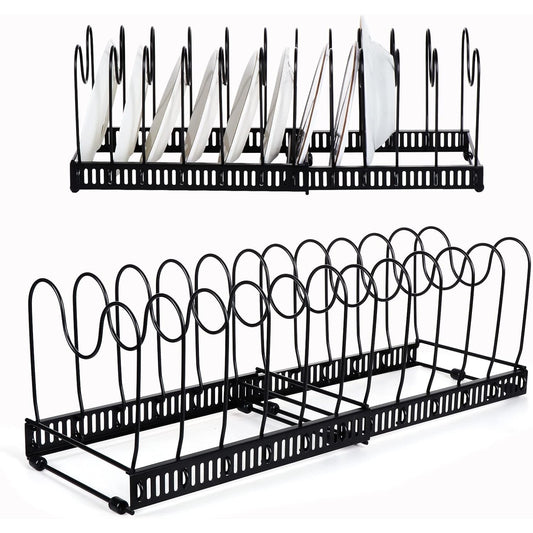 Kinsinder - Adjustable 12-Compartment Pot Lid Organizer