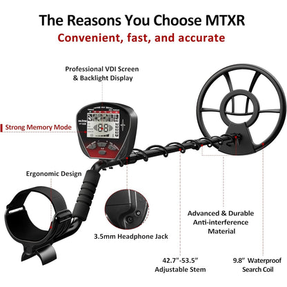 Dr.Ã–tek - Professional Waterproof Metal Detector With LCD & IP68 Coil