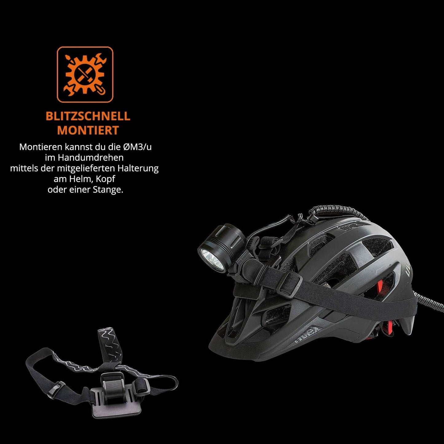 Z:Nex - USB Helmet Lamp, 950 Lumens, 4 Modes, 5V Power Bank Compatible