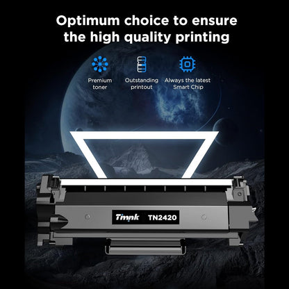 Timink - Tn2420 Compatible Toner Cartridge (2 Black) For Brother Printers