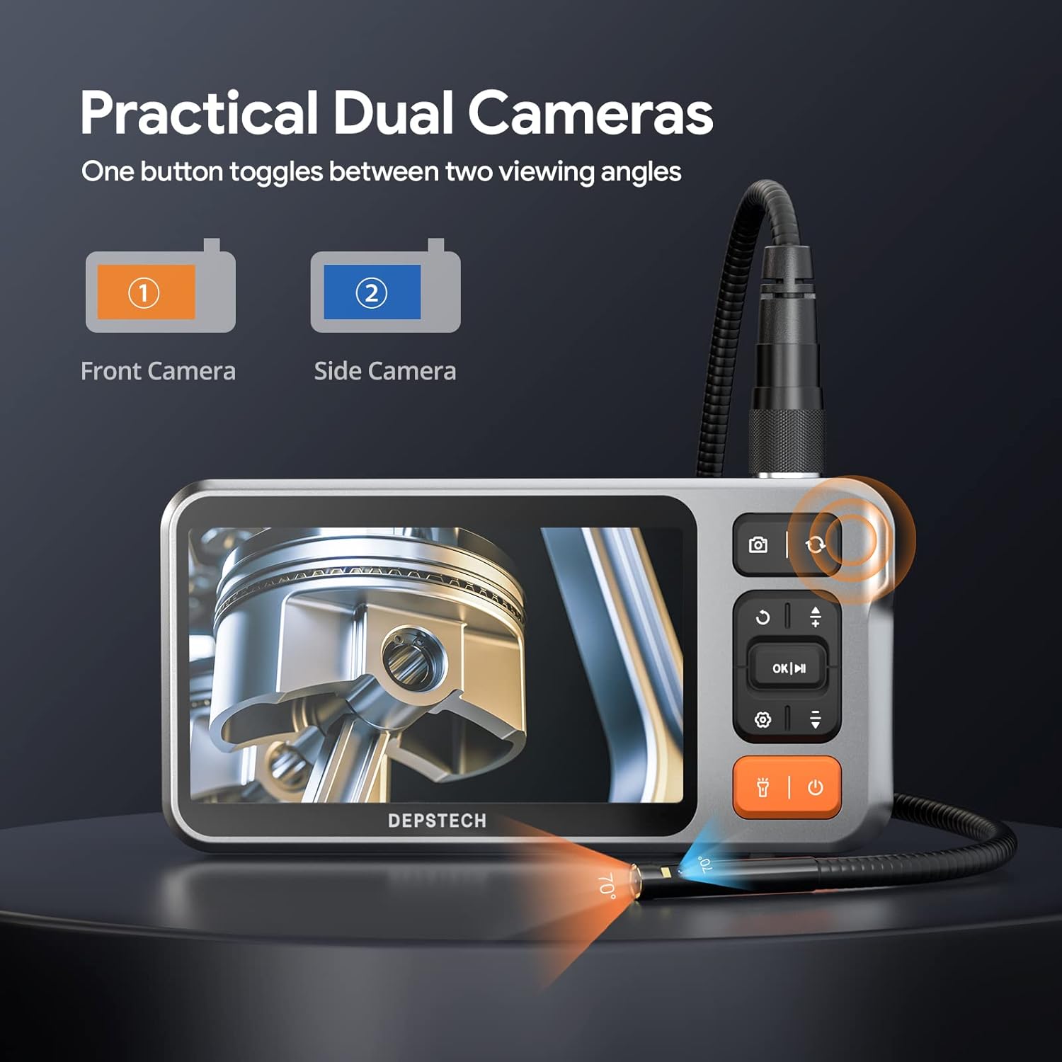 Depstech - 5.0Mp Endoscope Camera With 5" IPS Screen & Dual Lens