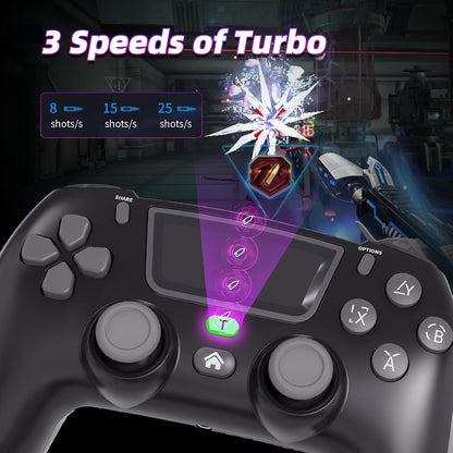 Tefelan - Wireless Controller for PS4 with Turbo, Programmable Buttons, Dual Vibration