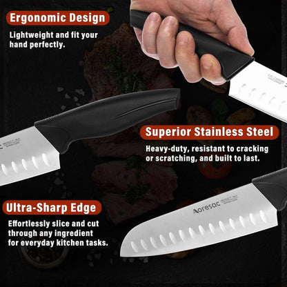 Germany High Carbon Stainless Steel - 15-Piece Kitchen Knife Set With Block