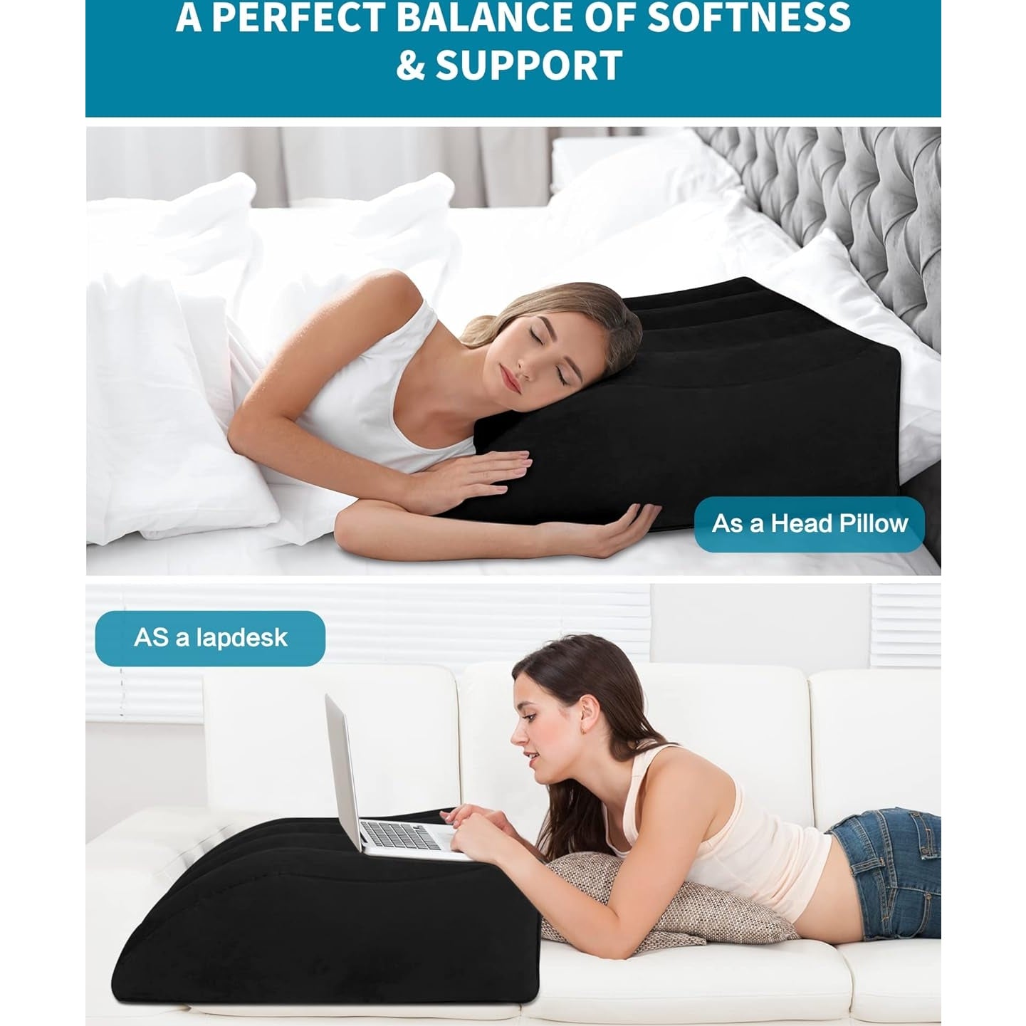 Blabok - Leg Elevation Inflatable Wedge Pillow for Sleeping and Pregnancy