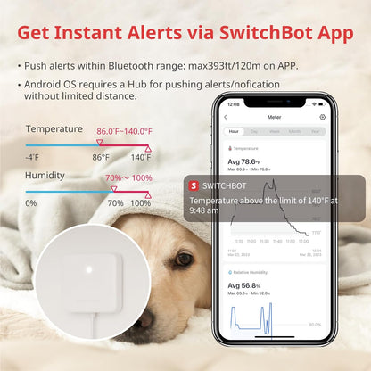 Switchbot - Room Thermometer Hygrometer Indoor, Bluetooth Digital Temperature Monitor