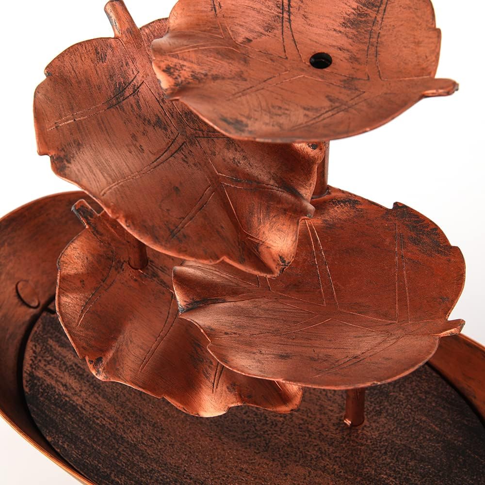 Chunbangdm - Bronze Lotus Leaf Tabletop Fountain With LED Light