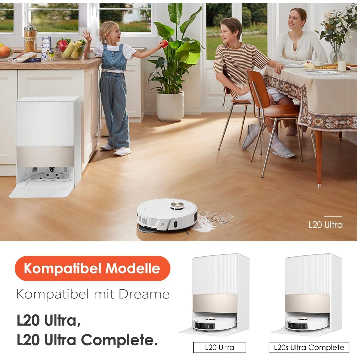 Dreame - L20 Ultra Complete Zubehörset: 4 Mopp Pads, 6 Staubbeutel, 1 Hauptbürste, 2 Filter, 2 Seitenbürsten