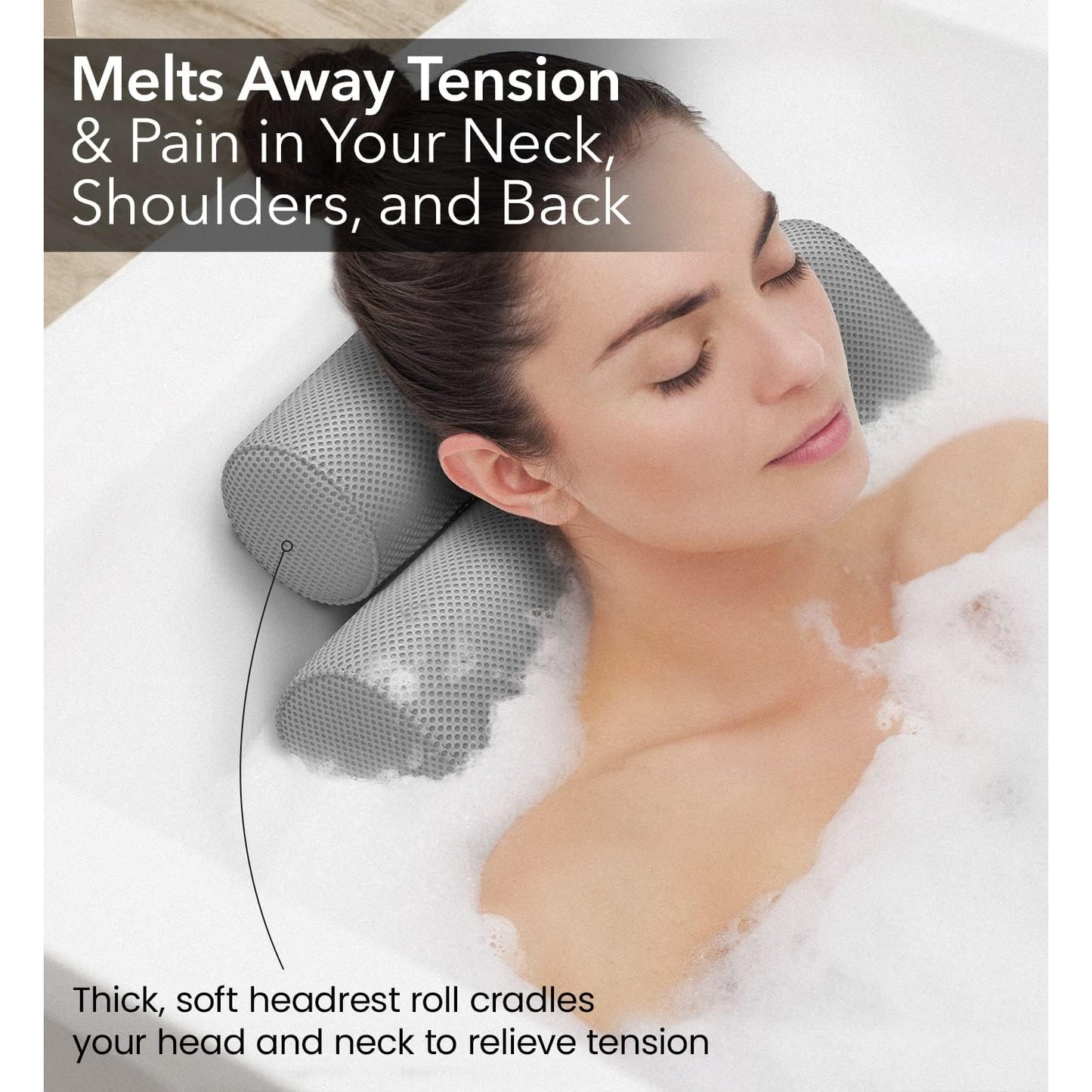 Everlasting Comfort - Luxury Bath Pillow With Head, Neck, Back Support