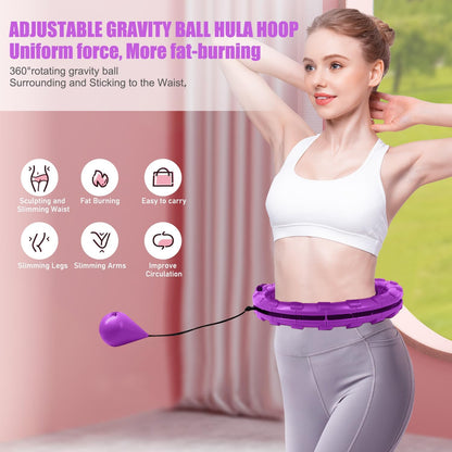 Zsmjaer - Adjustable Hula Hoop With Weight Ball For Fitness And Weight Loss