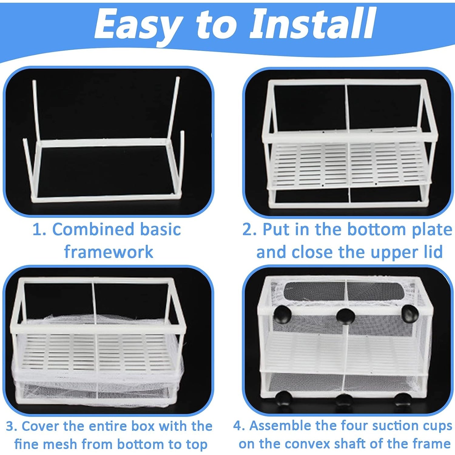 Acehome - Large Multi-Functional Fish Breeding Box With 6 Suction Cups