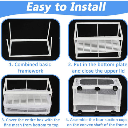 Acehome - Large Multi-Functional Fish Breeding Box With 6 Suction Cups