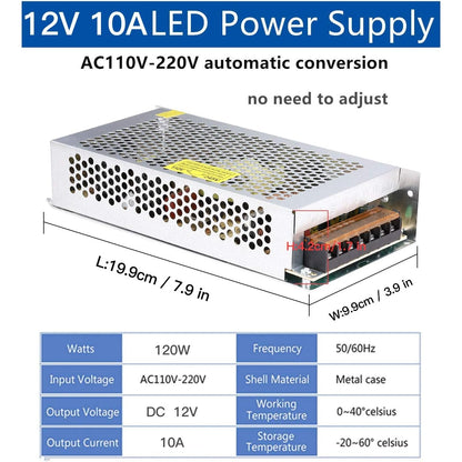 Gesd - 12V 10A DC Universal Regulated Switching Power Supply 120W