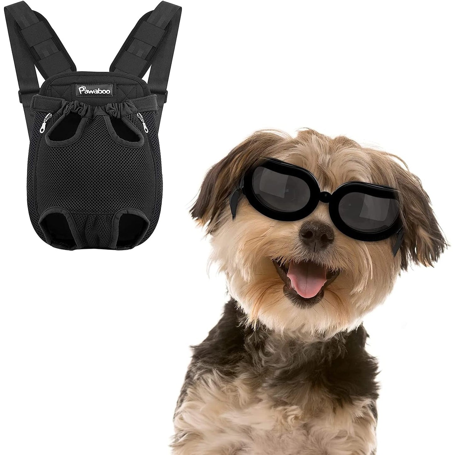 Pawaboo - Pet Carrier Backpack XL & Adjustable Dog Goggles