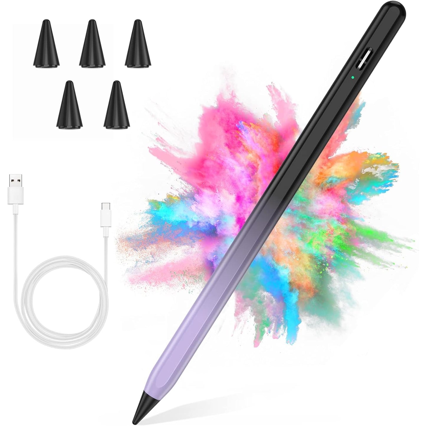 Coo - Stylus Pen For iPad With Palm Rejection (Black And Purple)