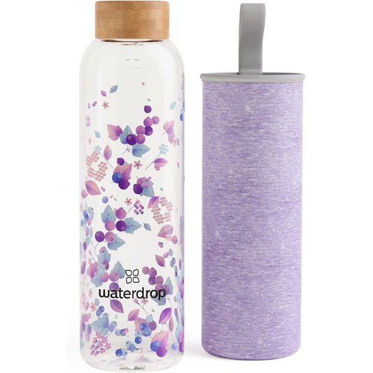 Waterdrop - Edition Glass Bottle 1L, Leakproof, BPA-Free, Dishwasher Safe