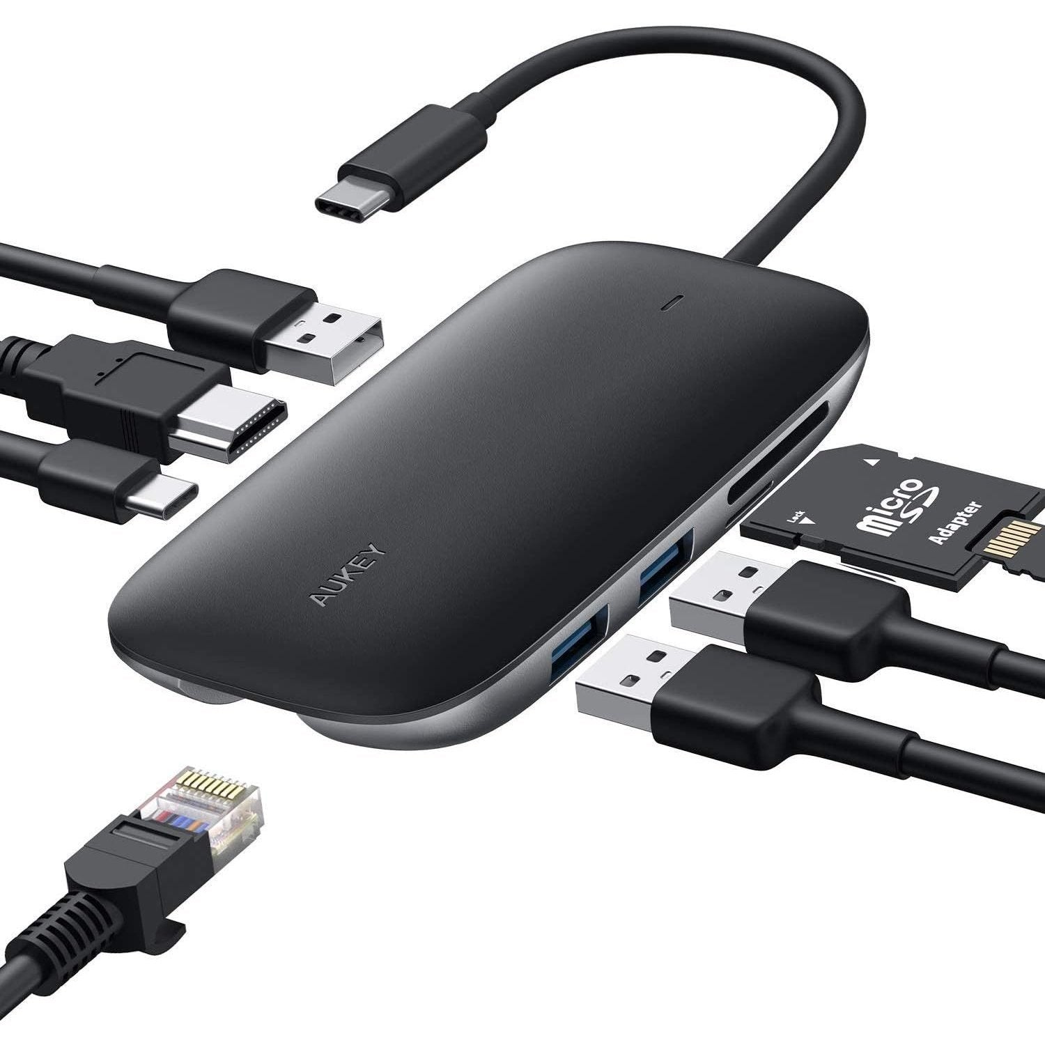 Aukey - 8-In-1 USB-C Hub With 100W Power Delivery