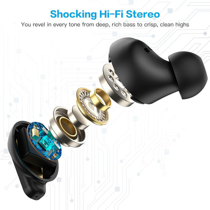 Spio - Y-Spio Wireless Earbuds Bluetooth 5.2 With HD Mic Touch Control