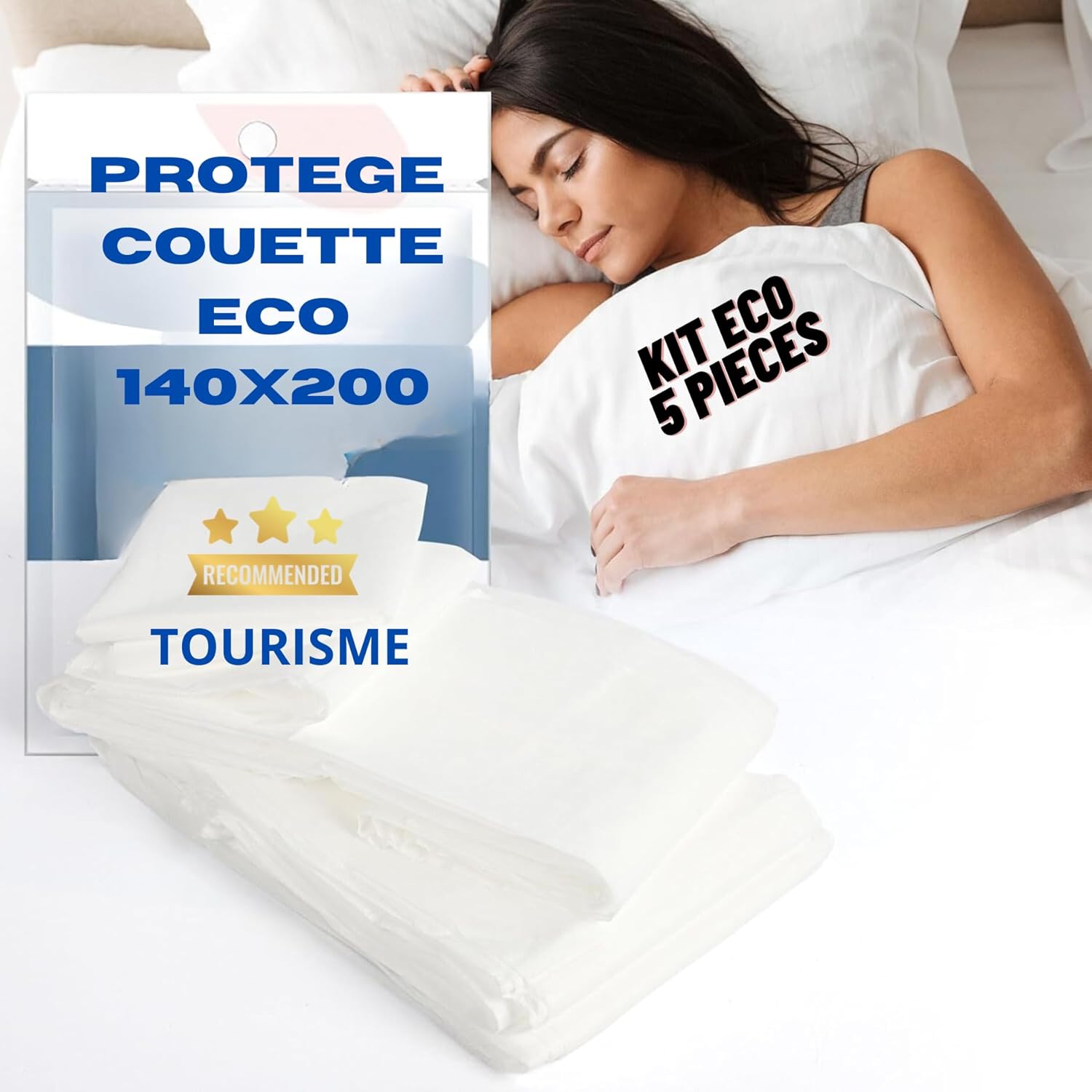 Sany - Disposable Duvet Cover 140X200 | Pack Of 5 | White | Anti-Stain & Bacteria