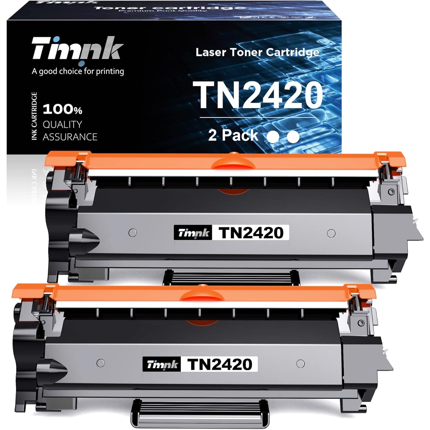 Timink - Toner Cartridges Replacement For Brother Tn2420 Tn2410 (Black, 2-Pack)