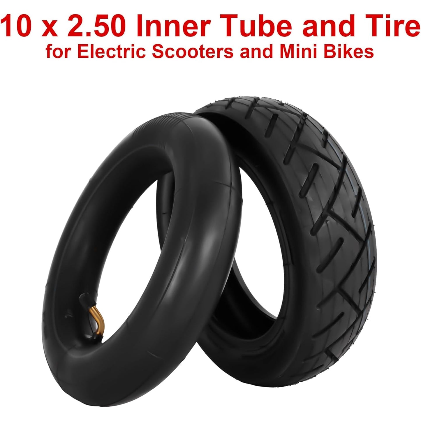 Rutu - 2 Pack 10x2.50 Tires/Inner Tubes for 10 Inch Electric Scooter