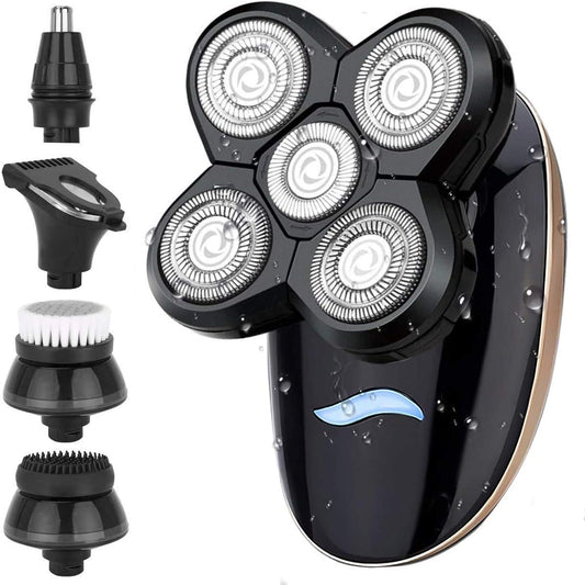 Clever Bright - 5 In 1 Rechargeable USB Waterproof 5D Rotary Shaver Grooming Kit