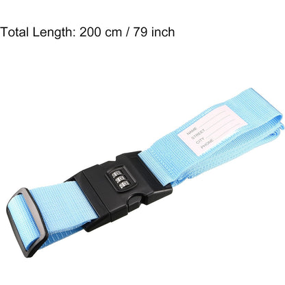 Sourcing Map - Sky Blue Luggage Straps With Buckle Lock 2m x 5cm