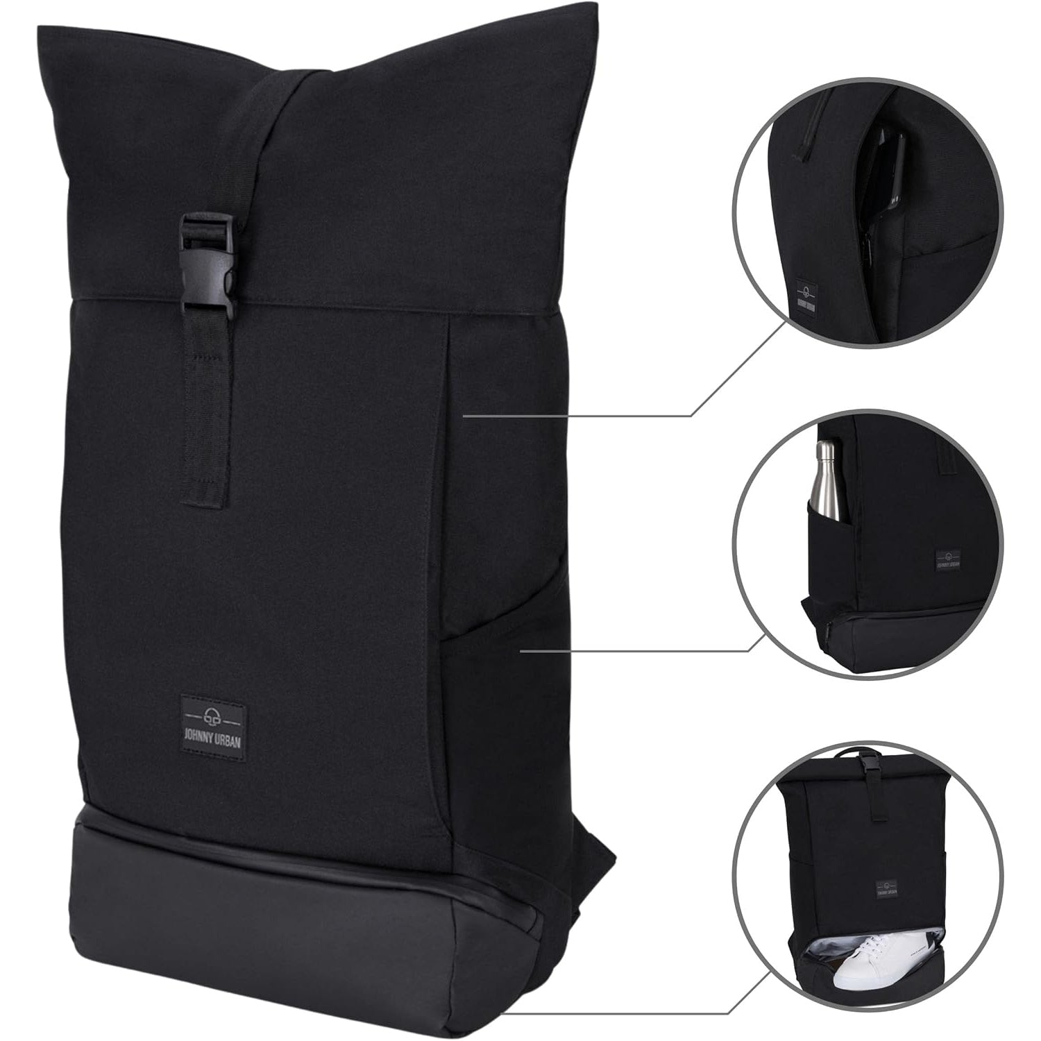 Johnny Urban - Allen Medium Roll Top Backpack With Laptop Compartment