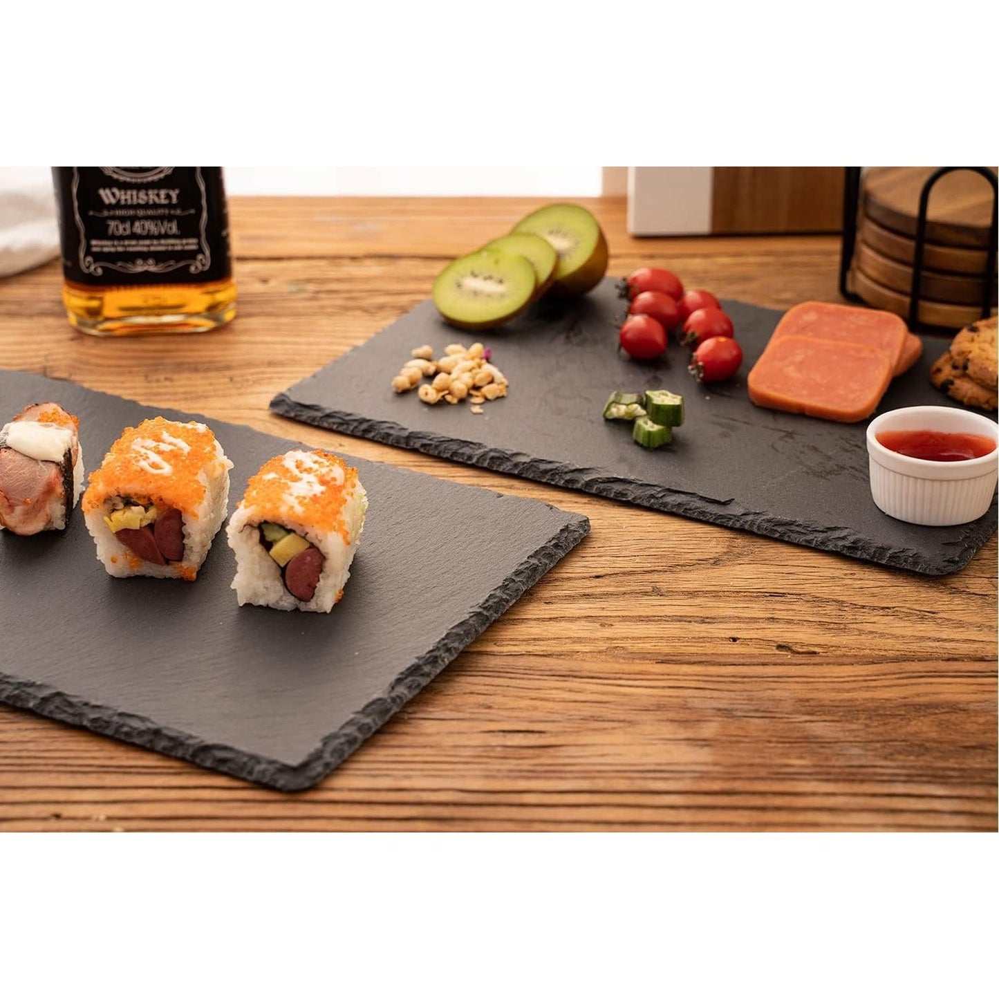 Wlwnwft - Large Slate Cheese Boards With Chalks (2 Pcs)