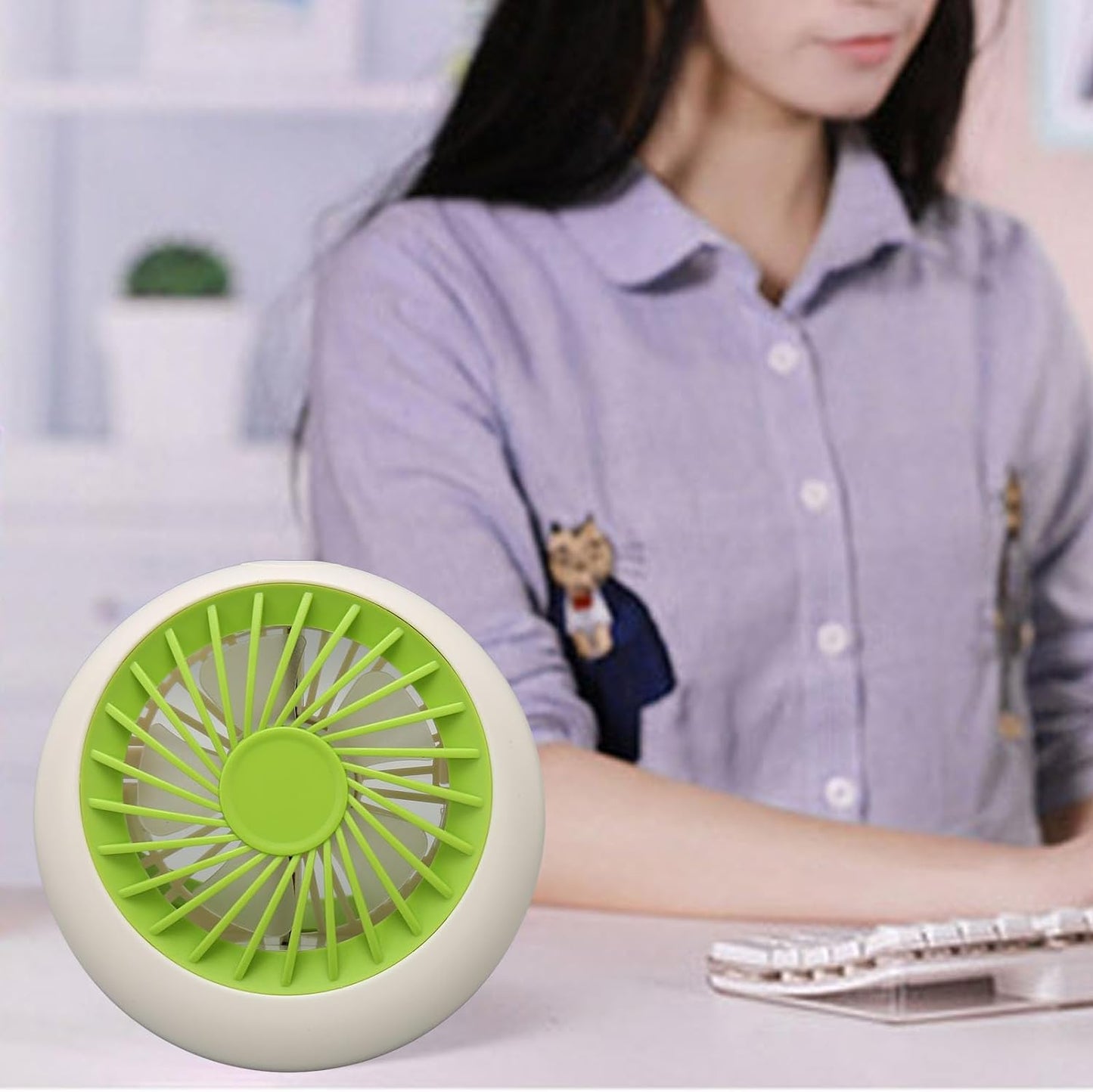 Zudoo - Portable Quiet 3 Speed USB Desk Fan (Green)