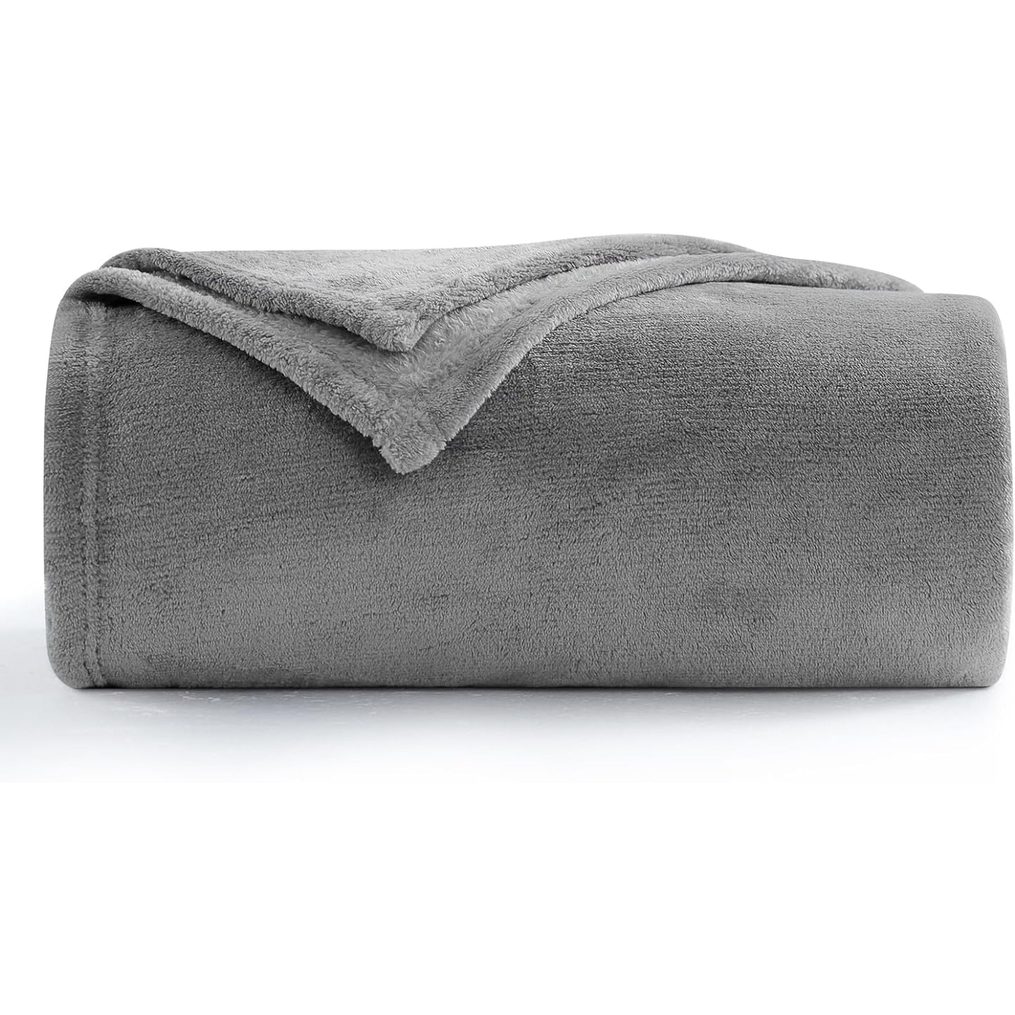 Aisbo - Fleece Blanket Grey Throw, Soft Warm Flannel, 130x150Cm