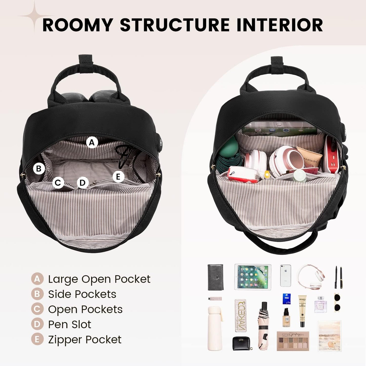 Lovevook - Mini Waterproof Backpack Purse With USB Port