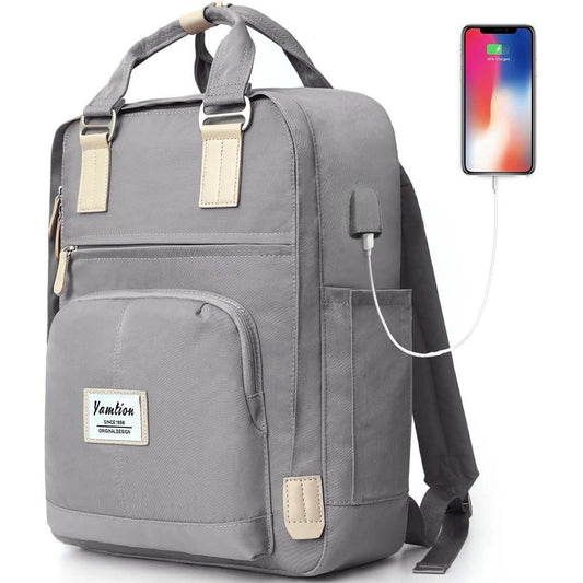 Yamtion - Unisex Waterproof Laptop Backpack With Compartment For 15.6 Inch Laptop