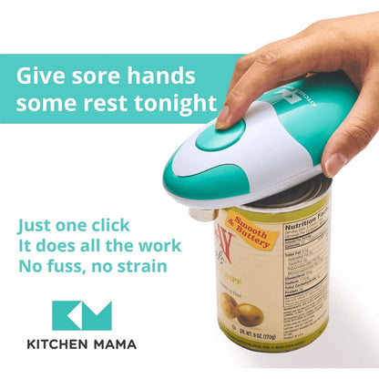 Kitchen Mama - Portable Electric Can Opener, Battery-Powered, Teal