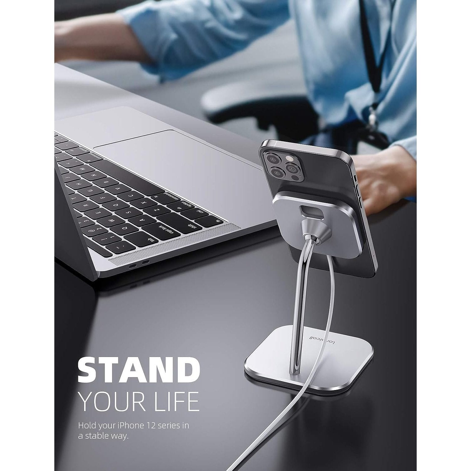 Lamicall - Adjustable Aluminum Phone Stand for MagSafe Charger (Charger Not Included)