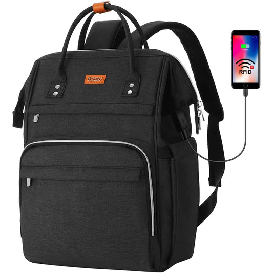 Rucksack Damen - School Backpack With 15.6" Laptop Compartment & USB Charging Port