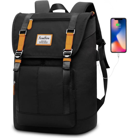 Yamtion - 17 Inch Unisex Laptop Backpack With USB Charging Port