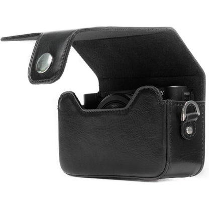 Megagear - Leather Camera Case With Strap for Sony Cyber-Shot RX100 Series - Black