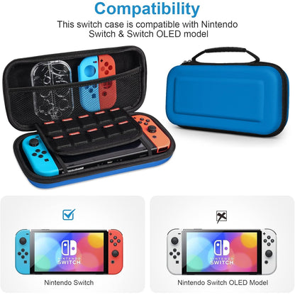 Vicloon - 10-In-1 Nintendo Switch/Switch Oled Carry Case, Blue