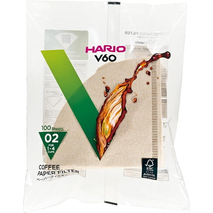 Hario - V60 Paper Coffee Filter Size 02 Natural 100Ct