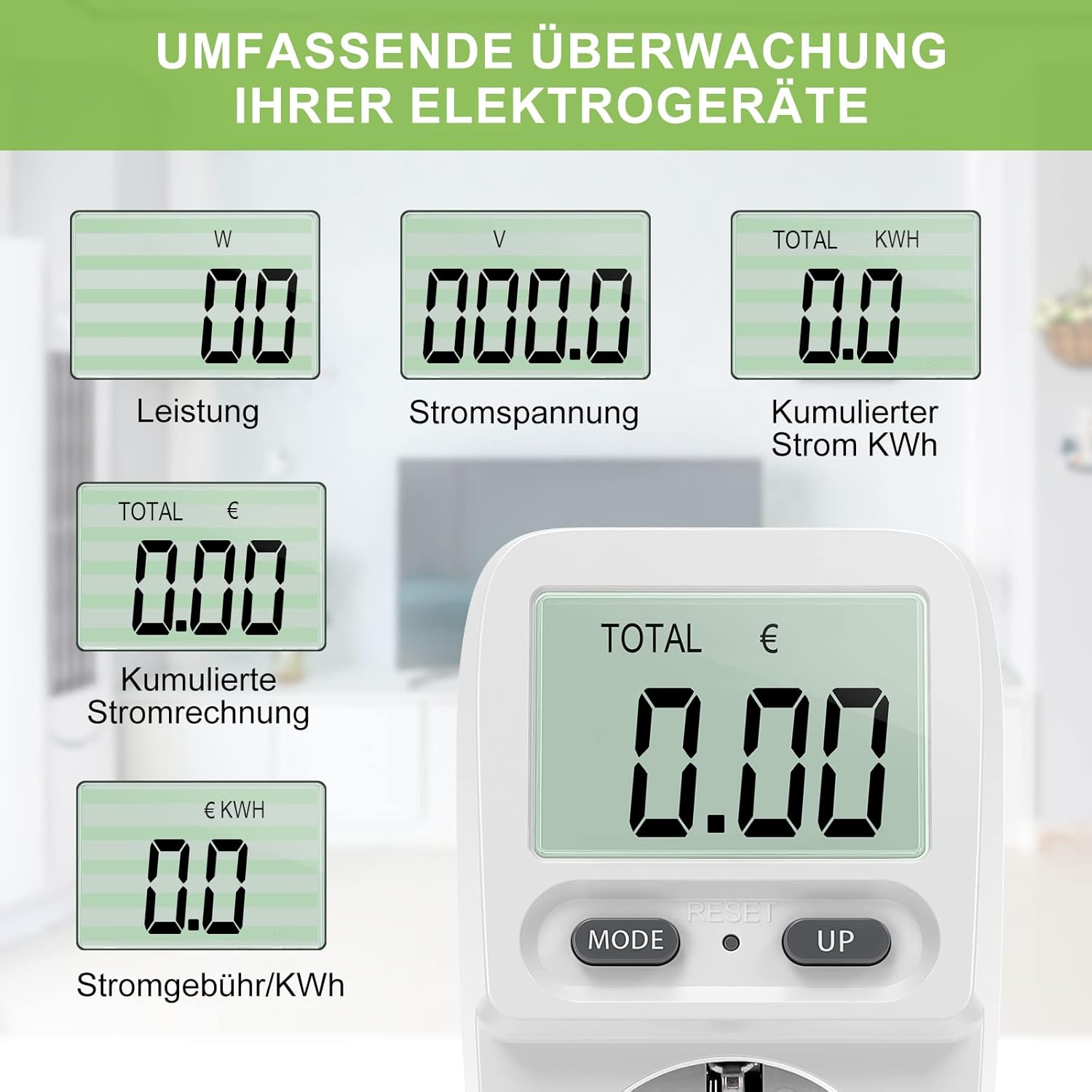 Zaeel - Energy Cost Meter With LCD Screen & Overload Protection