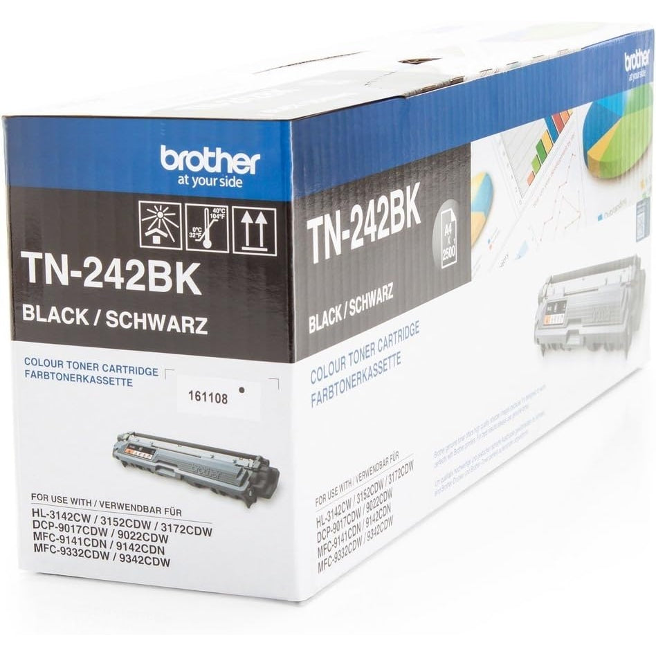 Brother - Tn-242Bk Black Printer Cartridge for Hl-3142Cw, 2500 Pages